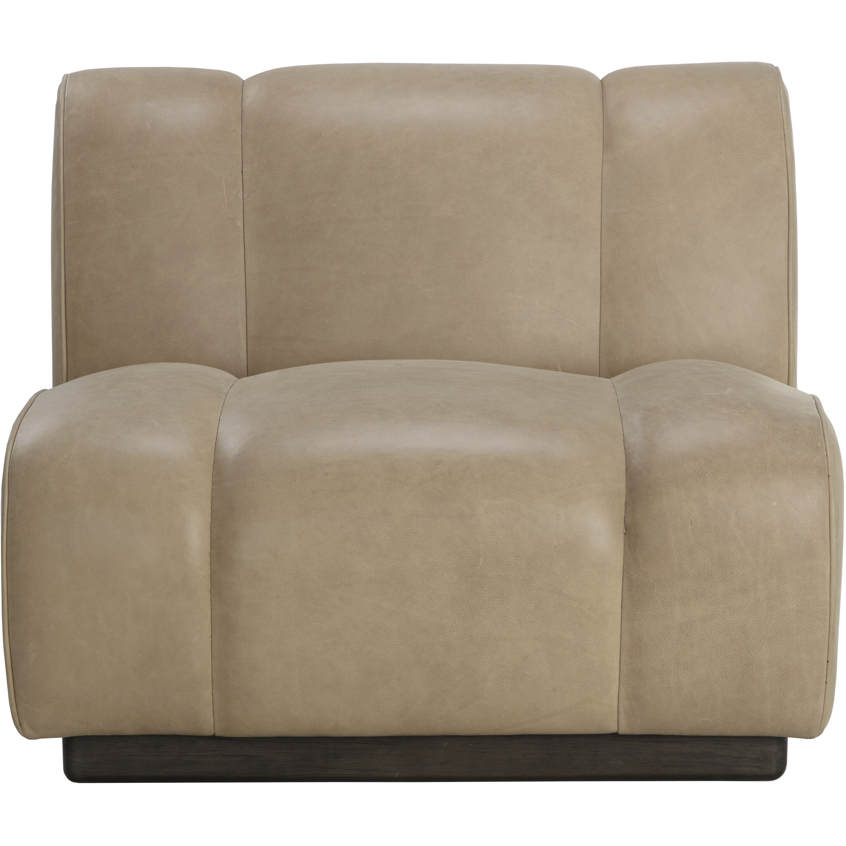 Blaise Sahara Sand Leather Swivel Lounge Chair, Swivel